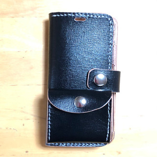 ［新品］［本革］iPhone X XS 手帳型 ケース ハンドメイド レザー クラフト 本革 ケースの画像