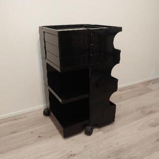 ボビーワゴン　3段3トレイ　ブラック　シャギーマット付き Boby Wagon 】ボビーワゴン ブラック 3段3トレイ