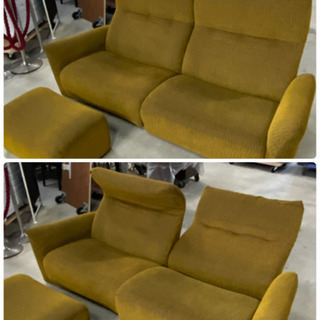 老舗高級家具!!マルイチセーリング 2人掛けリクライニングソファ 高さ調節可 格安配送もご相談ください！の画像