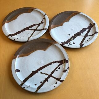 【お譲りします】陶器 大皿  手書き　ー和風の洋風料理におすすめー