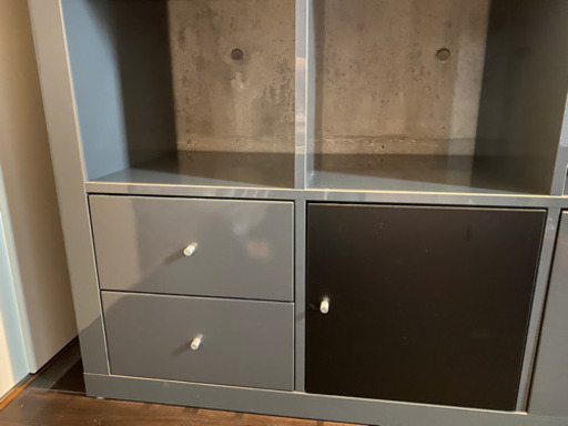 IKEA イケアKALLAX カラックス シェルフユニット, ブラックブラウン147x147 cm