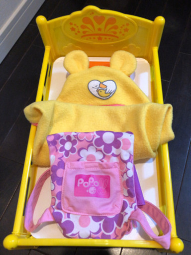 ポポちゃんおしゃべりベッド　おんぶと抱っこ　ふわふわおくるみ