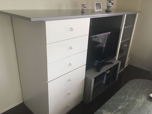 収納付きテレビ台（ビクターインテリア）白色