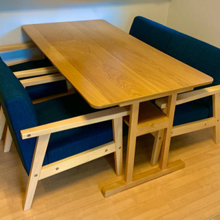 ダイニングテーブルセット ベンチ ネイビー ダイニングテーブル