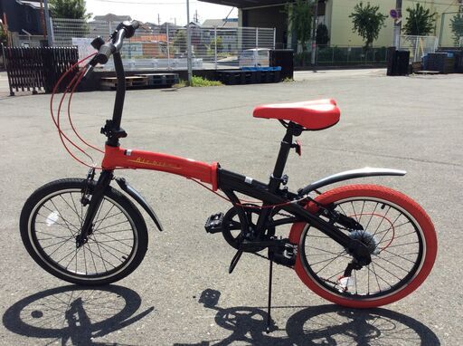 引き取り限定　新品　展示品　折りたたみ自転車 ミニベロ 20インチ ブラックレッド2007 7段変速 Airbike