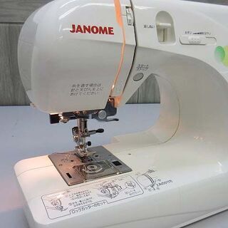 ss2403　ジャノメ　コンパクト電動ミシン　N-571　661型　ホワイト　JANOME　蛇の目　ライト付き　白　コンパクト　家庭用　裁縫の画像