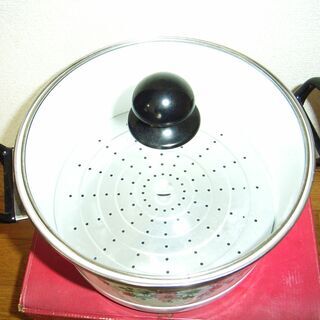 ハイルッカー　ホーロー丸蒸器 直径24センチ 富士琺瑯工業【詳細を読んでから問い合わせしてください】の画像