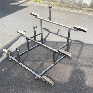 お取引感謝【珍品】自転車飾り台・３台仕様・中古