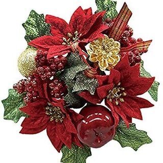 ㊄エルアーツ クリスマス オーナメント ポインセチアリング 全長...