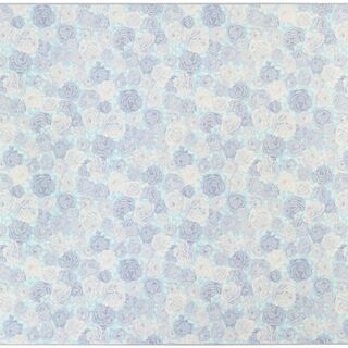 ➐クッションフロアラグ 柄 ベルサイユ ブルー 約185×360...