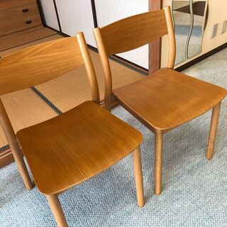 無印良品　オーク材　ダイニングチェア　二点セット