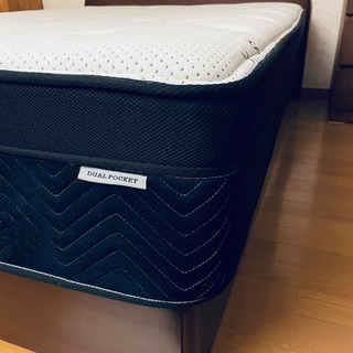 ニトリ　デュアルポケット　ダブルサイズマットレス＋木製枠の画像