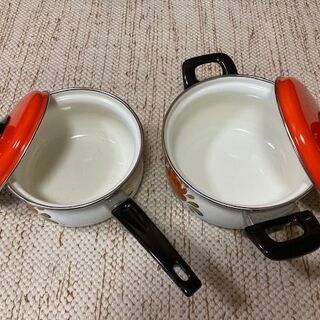 ホーロー鍋2種セット（B） （未使用品）の画像