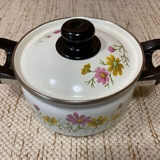 ホーロー両手鍋（D） （未使用品） 