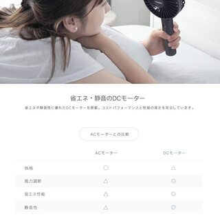 【新品・未使用】充電式 手持ち扇風機の画像