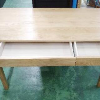 無印良品　デスク　引出付　無垢材　110×55×70の画像