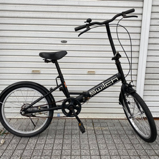【折りたたみ自転車】20インチ　変速なし　黒　前タイヤ新品❗️若...