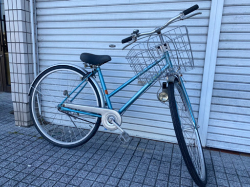 【中古自転車】27インチ　変速なし　前カゴ、ベル新品❗️若林自転車　唐崎SALE中❗️マルキン製