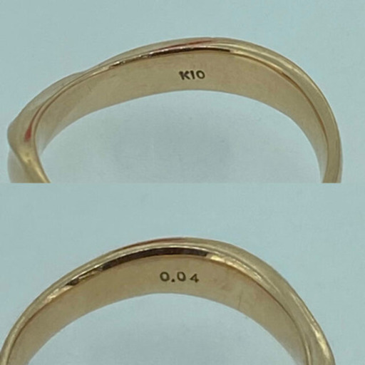 【中古品】K10 0.04ctダイヤモンドリング 12号 2.7g ［116]