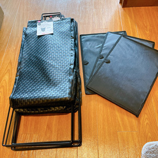 【未使用】ワイヤーバスケット(レザー)2つ【早い者勝ち】定価1,100円の画像