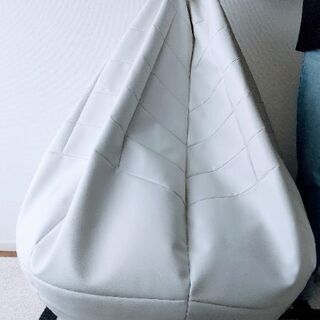 レザー調ビーズクッション・レザークッション付HS DropⅡ/ドロップモダンディノス白アイボリー