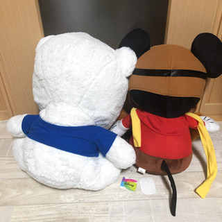 ミッキー　白いプーさん　ぬいぐるみの画像