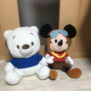 ミッキー　白いプーさん　ぬいぐるみ