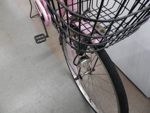 シティーサイクル ママチャリ 自転車 26インチ ライト付き 鍵付き ピンク 西岡店 