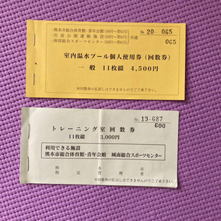 熊本市総合体育館　施設利用券　引取