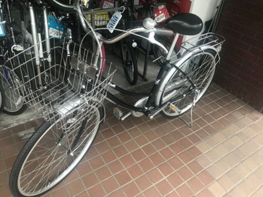 26インチ　日本製　内装３段変速　ブロックダイナモランプ　さびにくいステンレスかご付き　ブラック