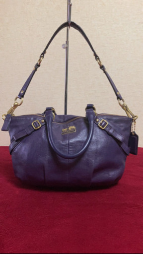 5MKO307  COACH 紫 エナメル ハンドバッグ