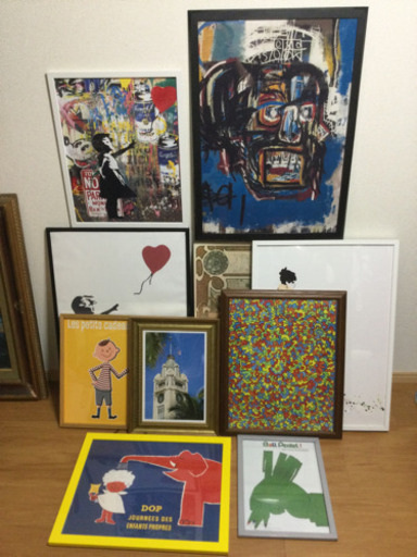 【引っ越し処分】全部額つき イラスト 絵画 ポスター 10点 バラ売り不可 店舗 インテリア