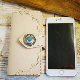 ★1,000円★iphone7/8Plus用タンローレザーケース★新品★の画像