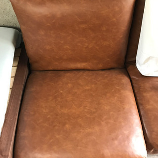 Harmonia スチールレッグソファー PUレザー　一台の画像