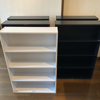 ［文京区内お渡し］コミックラック 黒白 5つセット CD DVDラック