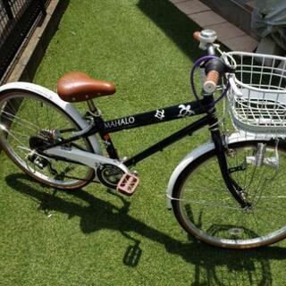 お話中★24インチ 自転車  シマノ6段変速 子供自転車 白/黒...