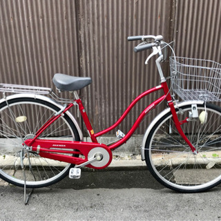 26インチシティサイクル　レッド
