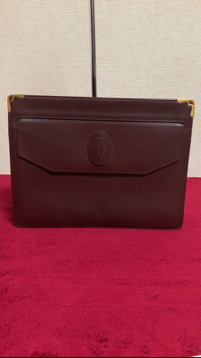 5MKO312  カルティエ クラッチバッグ 茶色 シンプル 大人