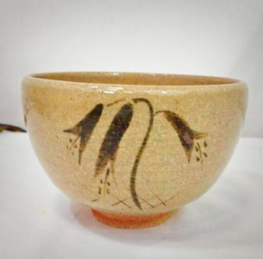 唐津焼/お茶の水釜 妙見屋 絵唐津 茶碗/茶器 5代/たかのぶ作 釜印あり 共箱/共布朱印あり  未使用に近い優良品