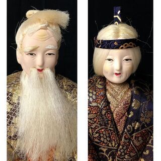 e687 高砂人形 木目込人形  尉(じょう)に傷みありますの画像