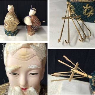 e687 高砂人形 木目込人形  尉(じょう)に傷みありますの画像