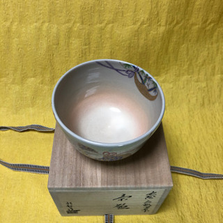 加藤永起作　茶碗　色絵　六瓢四君子の画像