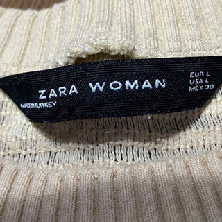 譲　ZARA 半袖ニット　夏ニット　フリンジ　ベージュ　ザラ　H&M トップス　IENA L  ニットセーターの画像