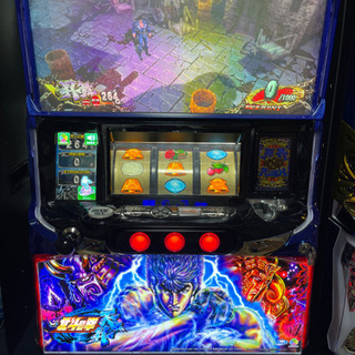 パチスロ実機 北斗の拳天昇 コイン不要機、設定キー、ドアキー付 家庭