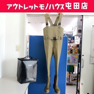 ウェーダー 胴付長靴 サイズ25.0 収納ケース付き カーキ  ...