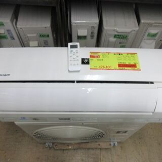 K02293　シャープ　中古エアコン　主に6畳用　冷2.2kw／暖2.5kw