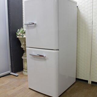 hレトロインバーター　2ドア冷凍冷蔵庫　イ―アングルシリーズ　冷蔵庫 149L 　ANG-RE151-A1　ホワイト 2019年製 e angleシリーズ 冷蔵庫 店頭引取大歓迎♪ R3346)