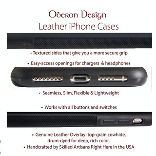 iPhoneケース　iPhone 7 本革（青、蝶）の画像