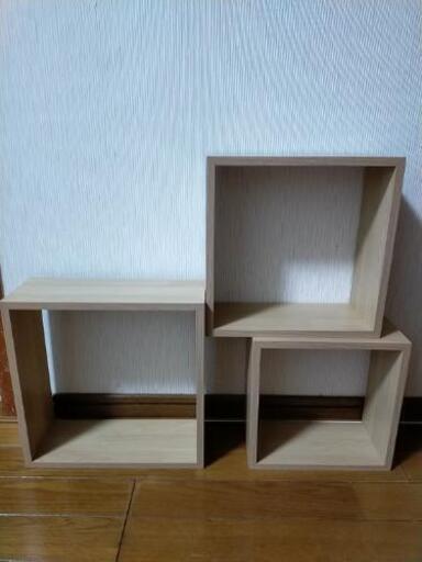組換自由　インテリア棚　木目　ベージュ