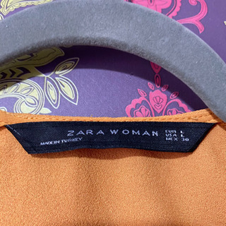譲　美品　ZARA woman ブラウス　オレンジ　 23区　ザラ　H&M フリル袖　IENA 半袖　トップスの画像